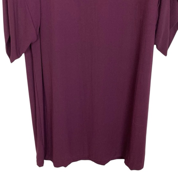 Eileen Fisher Plum Silk Shift Dress - Picture 4 of 11